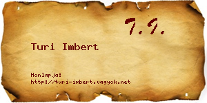 Turi Imbert névjegykártya